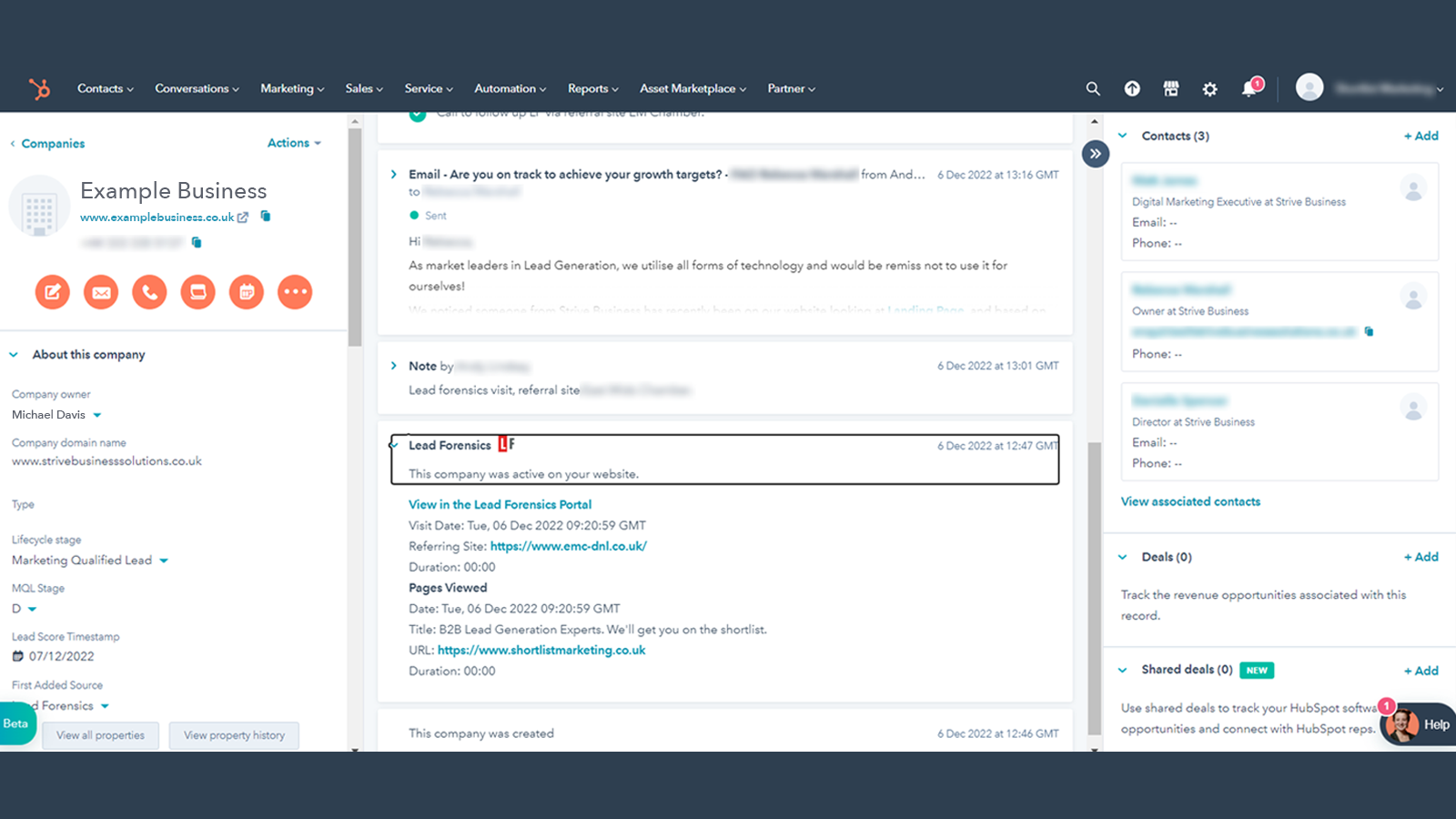 Enriching your CRM with visitor data